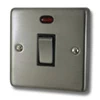 1 Gang - Used for heating and water heating circuits. Switches both live and neutral poles : Black Trim