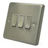 3 Gang 2 Way Light Switch : White Trim