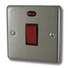 Single Plate - 1 Gang - Used for shower and cooker circuits. Switches both live and neutral poles : Black Trim