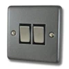 2 Gang 10 Amp 2 Way Light Switches : Black Trim