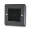 2 Gang Telephone Master Socket : Black Trim