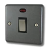 20 Amp Double Pole Switch with Neon : Black Trim