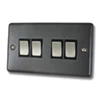 4 Gang 10 Amp 2 Way Light Switches : Black Trim