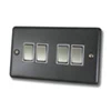 4 Gang 10 Amp 2 Way Light Switches : White Trim