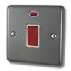 45 Amp Double Pole Switch with Neon - Single Plate : White Trim