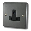 5 Amp Round Pin Unswitched Socket : Black Trim