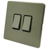 2 Gang 10 Amp 2 Way Light Switches : Black Trim