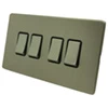 4 Gang 10 Amp 2 Way Light Switches : Black Trim