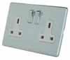 2 Gang - Double 13 Amp Switched Plug Socket : White Trim