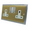 2 Gang - Double 13 Amp Switched Plug Socket : White Trim