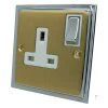 1 Gang - Single 13 Amp Switched Plug Socket : White Trim