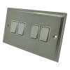 4 Gang 2 Way Light Switch : White Trim