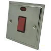 Single Plate - 1 Gang - Used for shower and cooker circuits. Switches both live and neutral poles : Black Trim