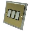 3 Gang 2 Way Light Switch : Black Trim