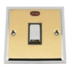 1 Gang - Used for heating and water heating circuits. Switches both live and neutral poles : White Trim