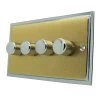 4 Gang 100W 2 Way LED (Trailing Edge) Dimmer (Min Load 1W, Max Load 100W)