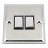 2 Gang 2 Way Light Switch : Black Trim