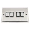 4 Gang 2 Way Light Switch : Black Trim