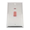 Double Plate - 1 Gang - Used for shower and cooker circuits. Switches both live and neutral poles : White Trim