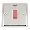 Single Plate - 1 Gang - Used for shower and cooker circuits. Switches both live and neutral poles : White Trim