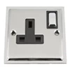 1 Gang - Single 13 Amp Switched Plug Socket : Black Trim