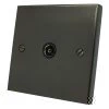 Single Isolated TV | Coaxial Socket : Black Trim