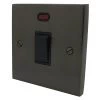 20 Amp Double Pole Switch with Neon : Black Trim