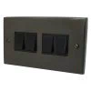 4 Gang 2 Way 6 Amp Switches : Black Trim