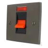 45 Amp Double Pole Switch - Single Plate : Black Trim