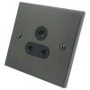 5 Amp Round Pin Unswitched Socket : Black Trim