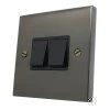 2 Gang 2 Way 6 Amp Switches : Black Trim