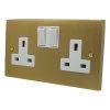 2 Gang - Double 13 Amp Switched Plug Socket : White Trim