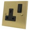 1 Gang - Single 13 Amp Switched Plug Socket : Black Trim