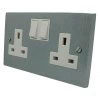 2 Gang - Double 13 Amp Switched Plug Socket : White Trim