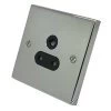 2 Amp Round Pin Unswitched Socket : Black Trim