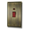 Double Plate - 1 Gang - Used for shower and cooker circuits. Switches both live and neutral poles