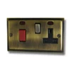 Double Plate - Used for cooker circuit. Switches both live and neutral poles also has a single 13 AmpMP socket with switch