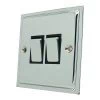 2 Gang 2 Way Light Switch : Black Trim