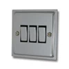 3 Gang 2 Way Light Switch : Black Trim