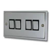 4 Gang 2 Way Light Switch : Black Trim