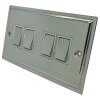 4 Gang 2 Way Light Switch : White Trim