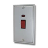 Double Plate - 1 Gang - Used for shower and cooker circuits. Switches both live and neutral poles : Black Trim