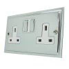 2 Gang - Double 13 Amp Switched Plug Socket : White Trim