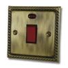 Single Plate - 1 Gang - Used for shower and cooker circuits. Switches both live and neutral poles