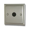 Single Non Isolated TV | Coaxial Socket : Black Trim