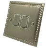 2 Gang 10 Amp 2 Way Light Switches : White Trim