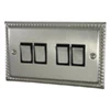 4 Gang 10 Amp 2 Way Light Switches : Black Trim