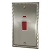 45 Amp Double Pole Switch with Neon - Double Plate : White Trim