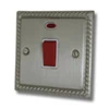 45 Amp Double Pole Switch with Neon - Single Plate : White Trim