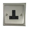 5 Amp Round Pin Unswitched Socket : Black Trim